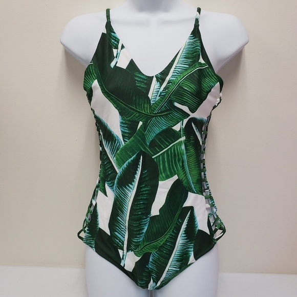 Cupshe Womens One Piece Leaves Swim Suit Size Small - Picture 1 of 14